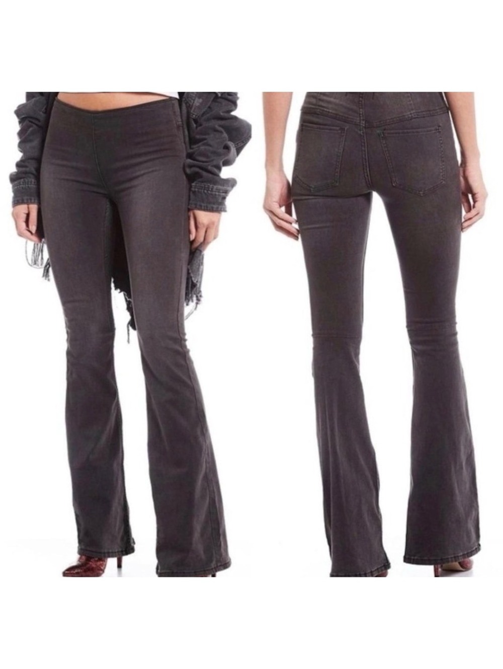 Free People Black Flared Jeans Size 28